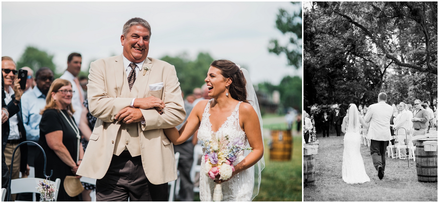 Bride and father walking down the aisle