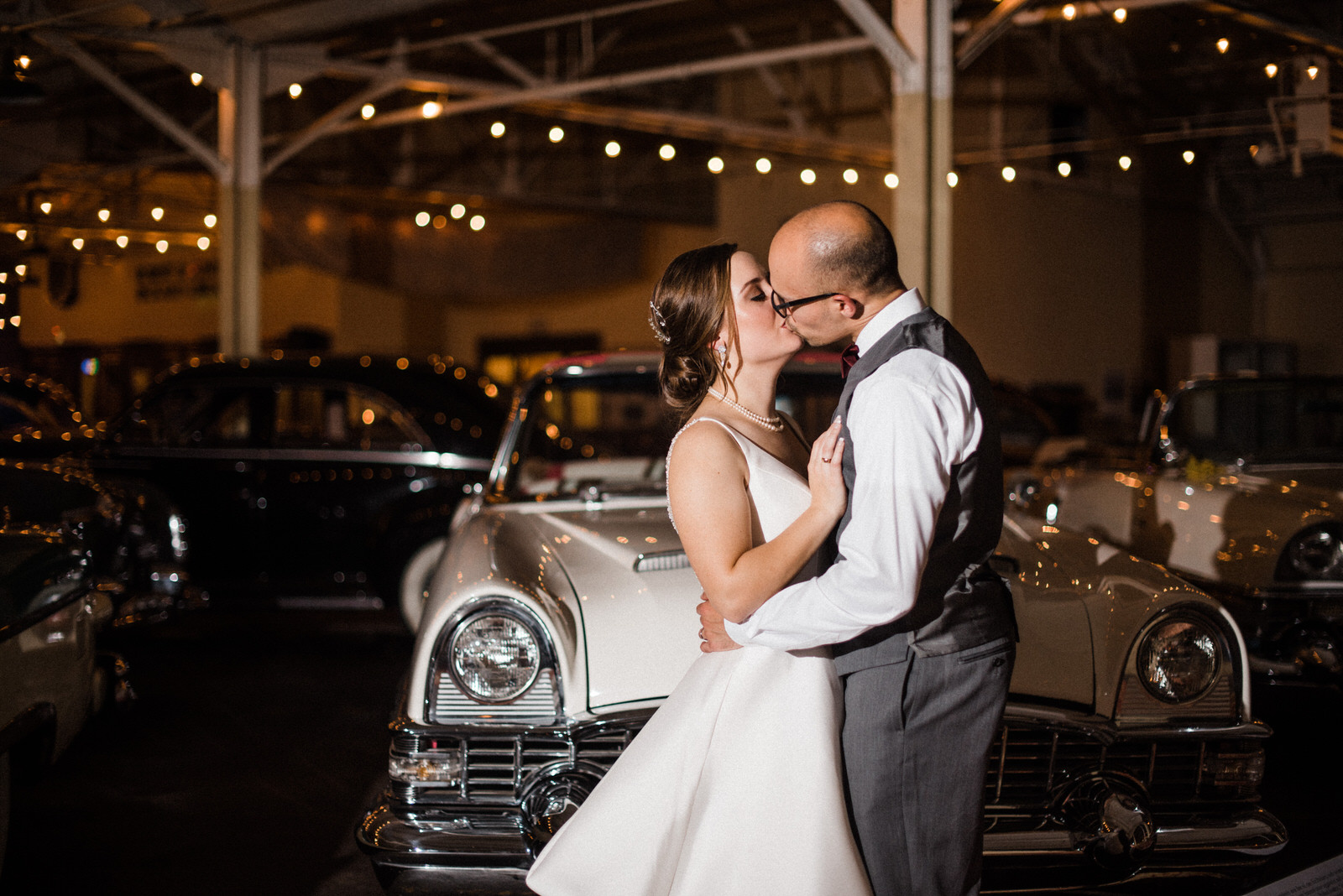  Final kiss!&nbsp;Americas Packard Museum wedding reception 