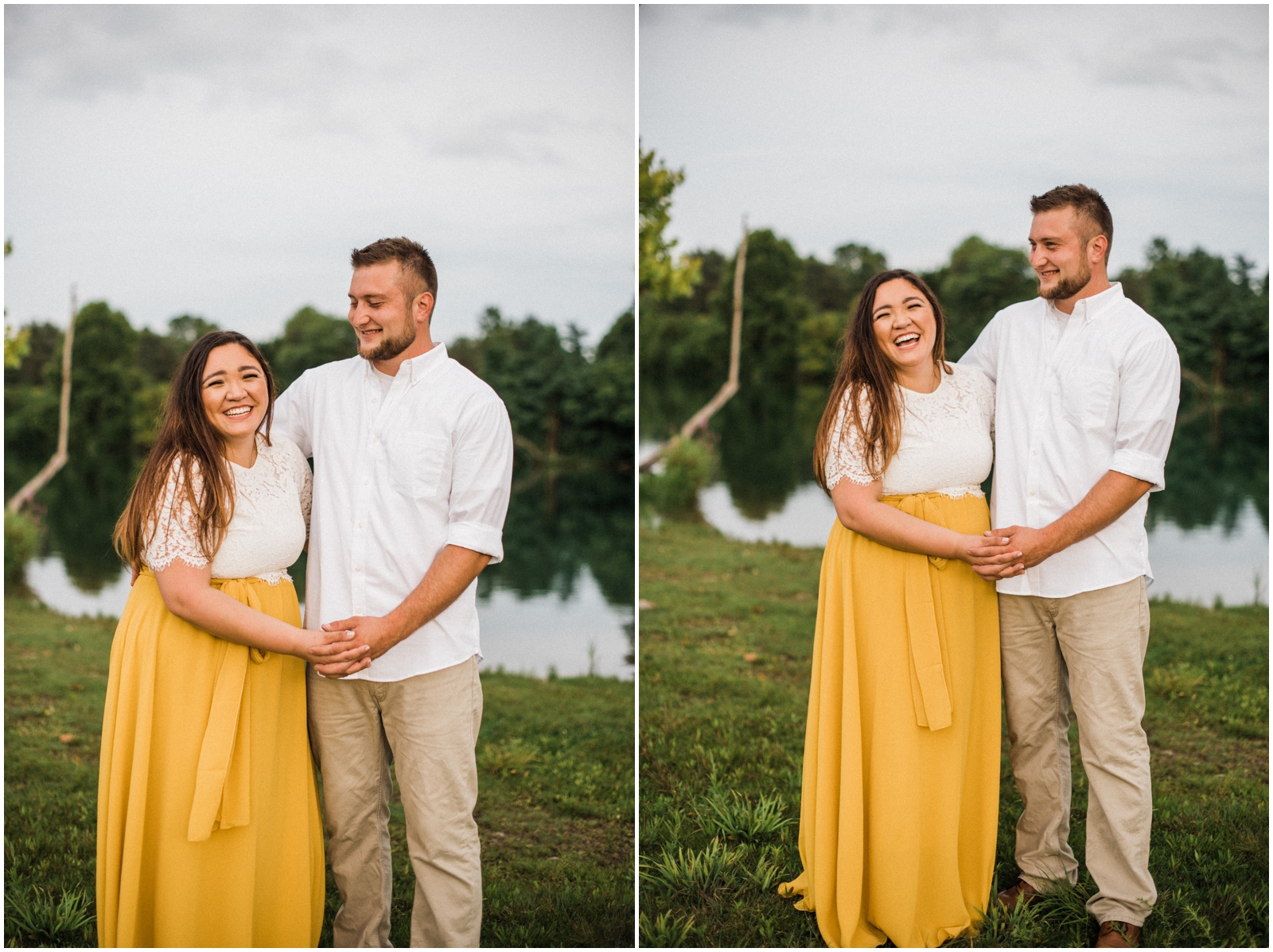  couple holding hands during photo session  