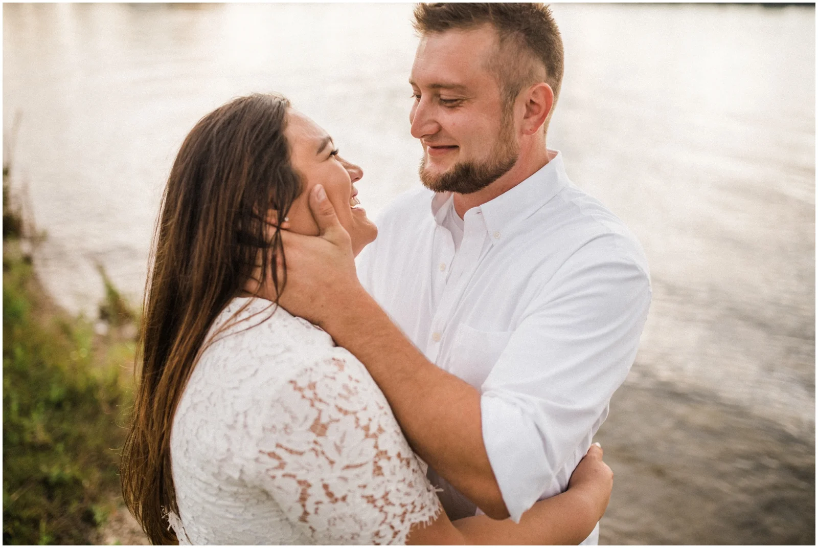 couple looking at each other and smiling