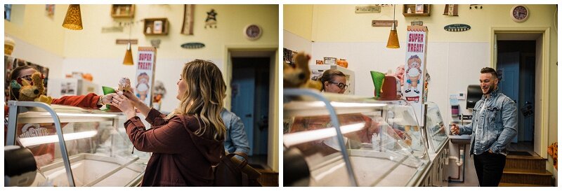 3 Dips Ice Cream Parlor | Miamisburg, Ohio Engagement Portraits