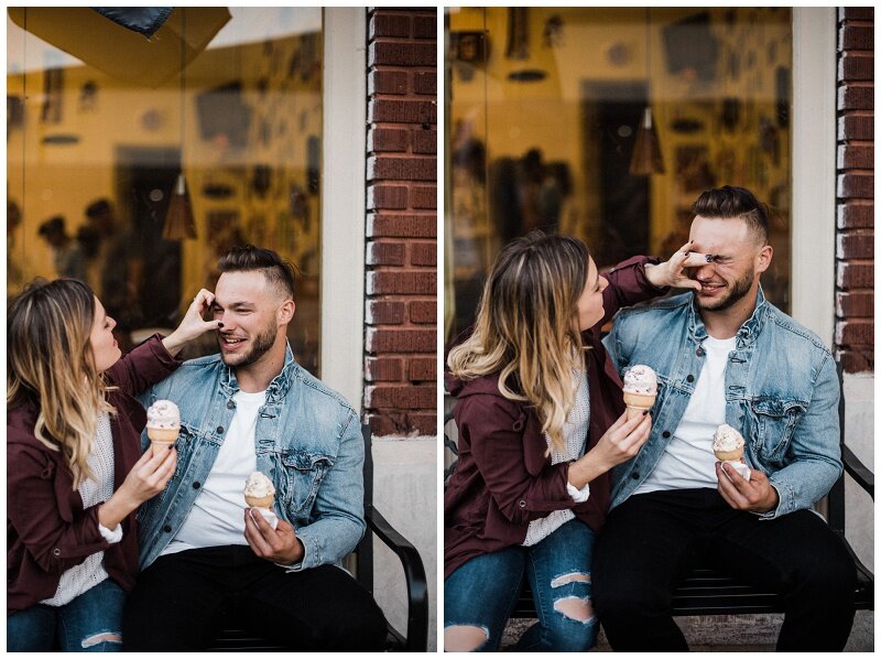 3 Dips Ice Cream Parlor | Miamisburg, Ohio Engagement Portraits