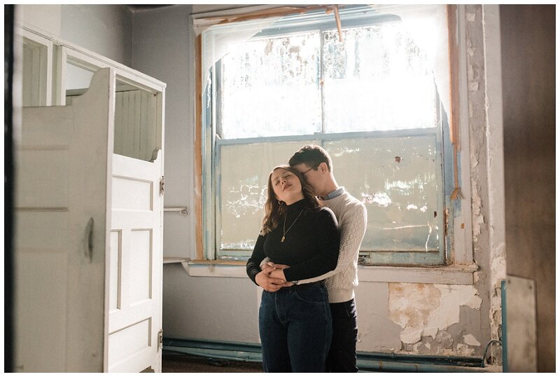 Quirky Urban Engagement Portraits | Davis-Linden Building Dayton, OH