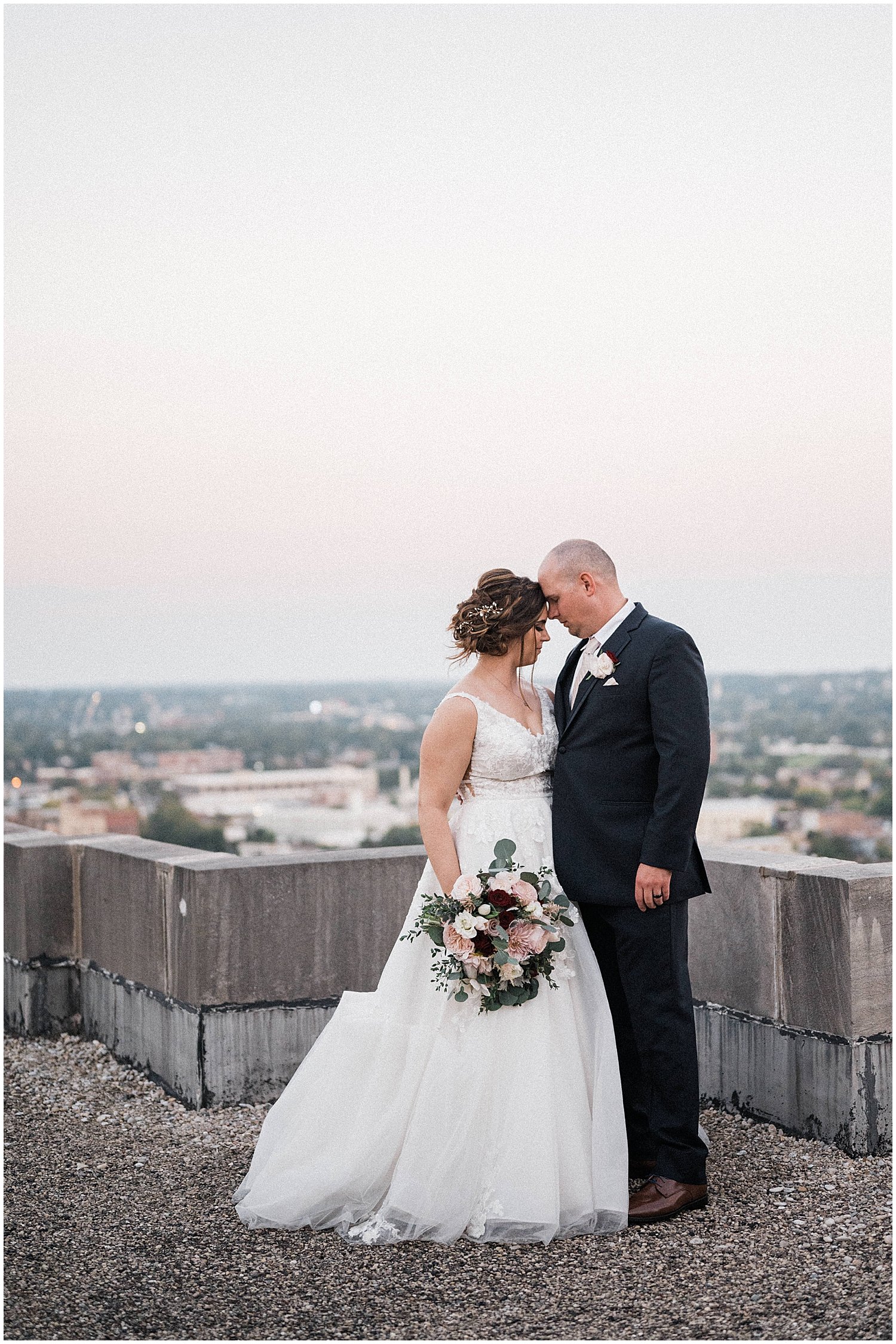 Rooftop Wedding Portraits | The Grande Hall at Liberty Tower