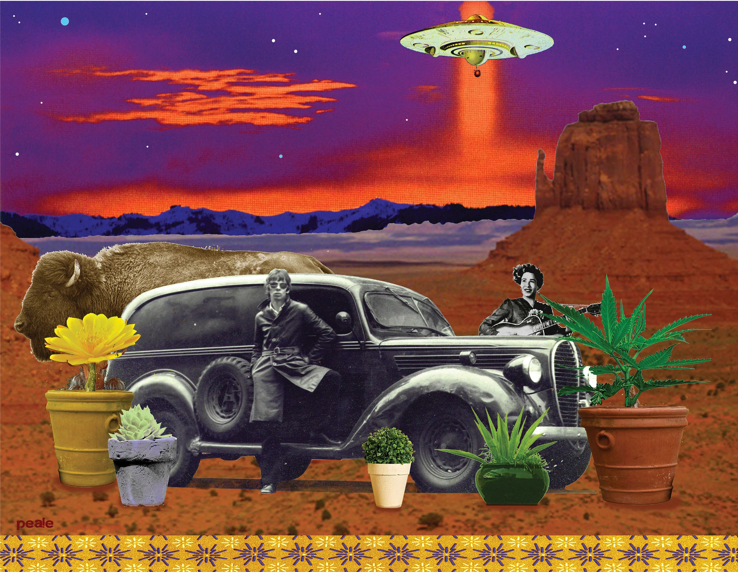 Potts At The Four Corners © Charles Peale 2015 collage on archival paper