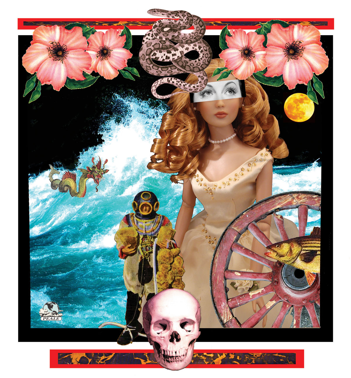 Fear Of Water © Charles Peale 2015 6.5" x 7.5" torn paper & digital collage on archival paper