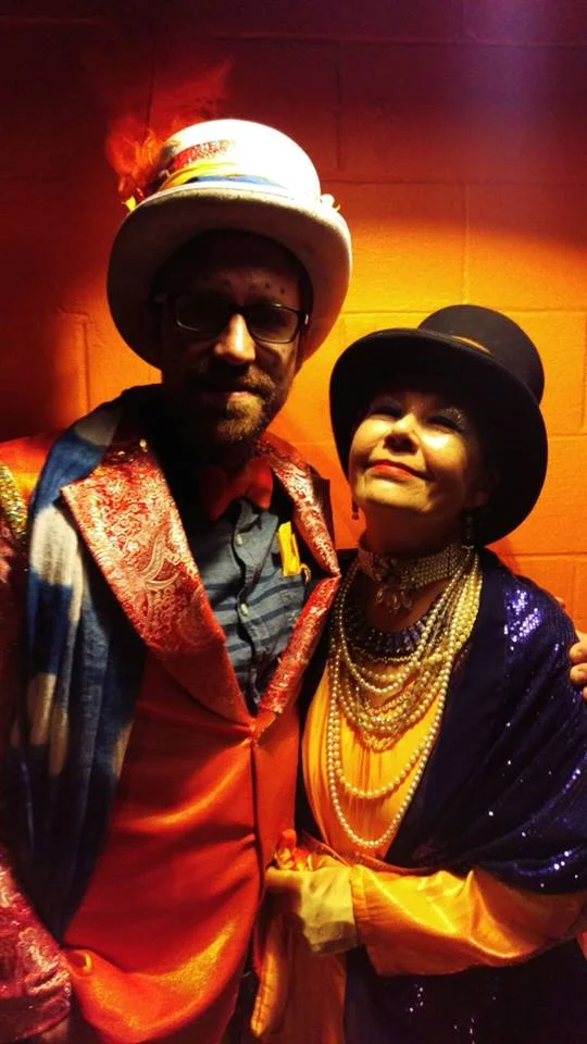 Kate and Peter at the Brigid Ball the weekend before Mardi Gras. The colors theme this year was Indigo and Saffron. 