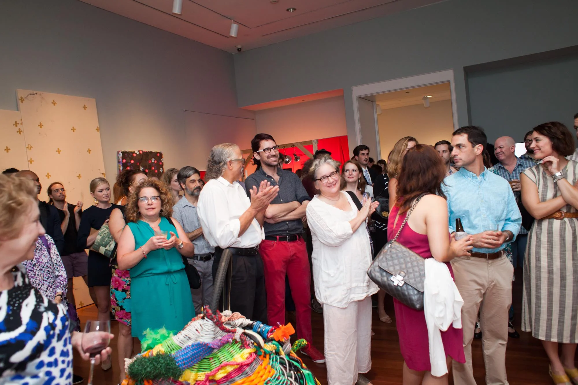 Peter placing third at the Ogden Museum Louisiana Contemporary Exhibition, with Karen and Kevin cheering him on. 