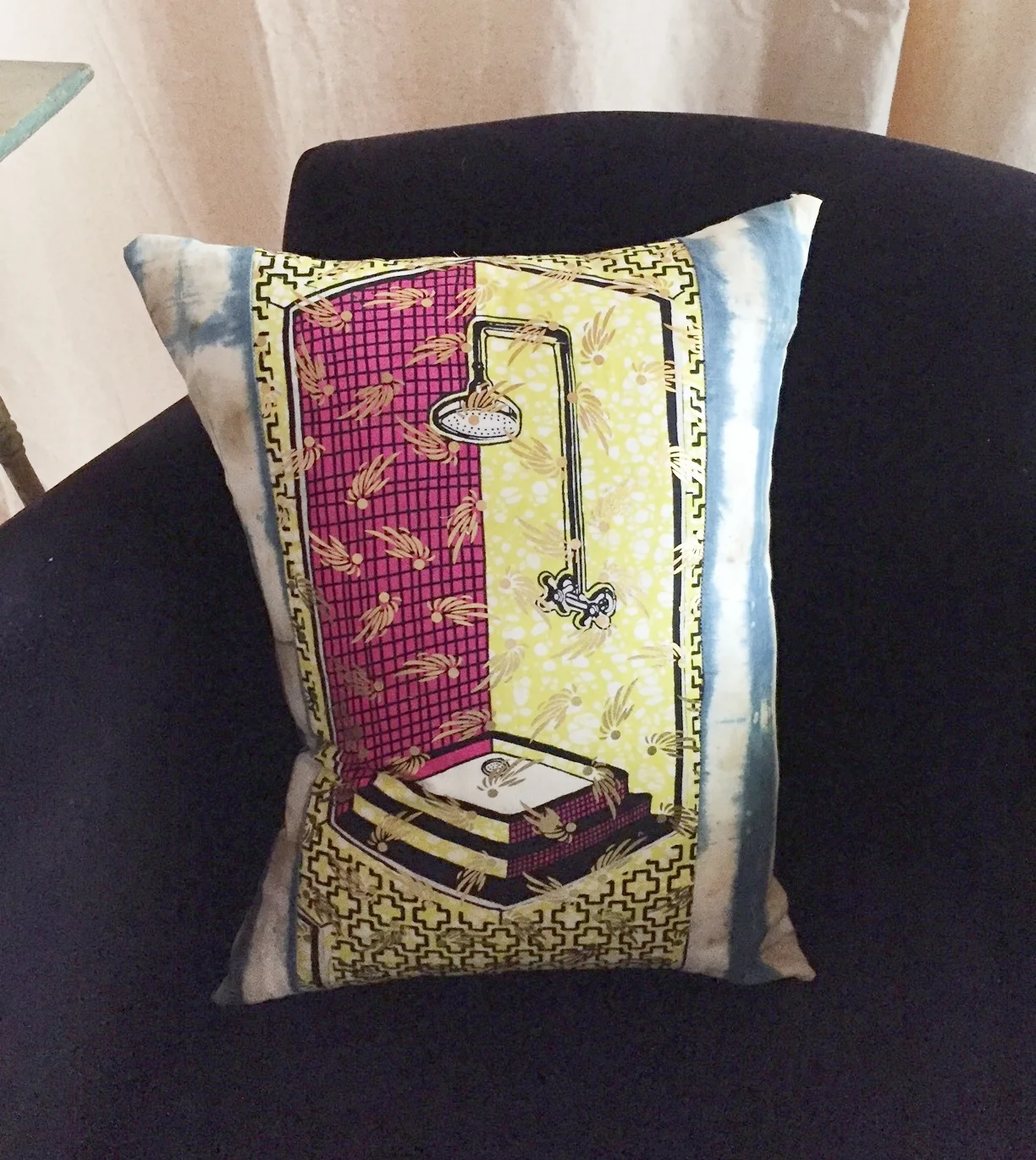 pillow shower dutchwax dutch wax indigo Crosbyschoolhouse crosby schoolhouse karen gadbois