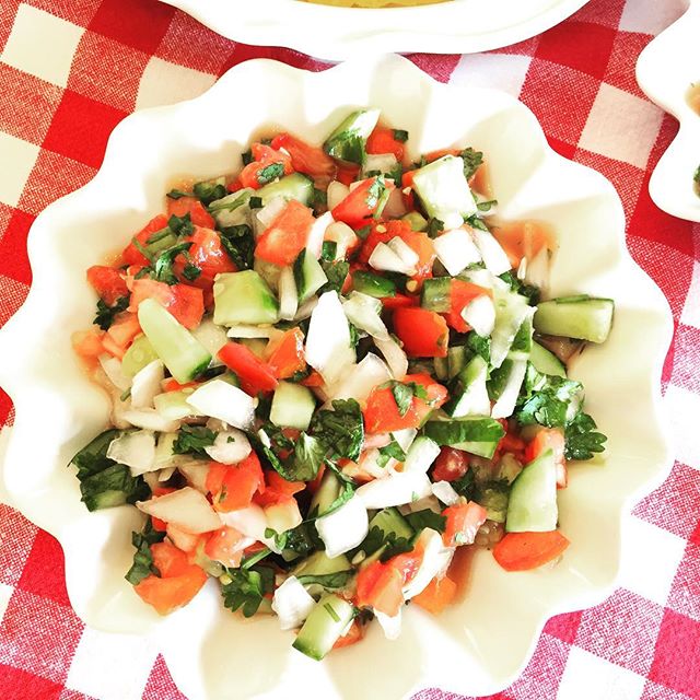 Fresh pico with garden cucumbers, tomatoes, and onions!!!! Sooooooo delicious!!!