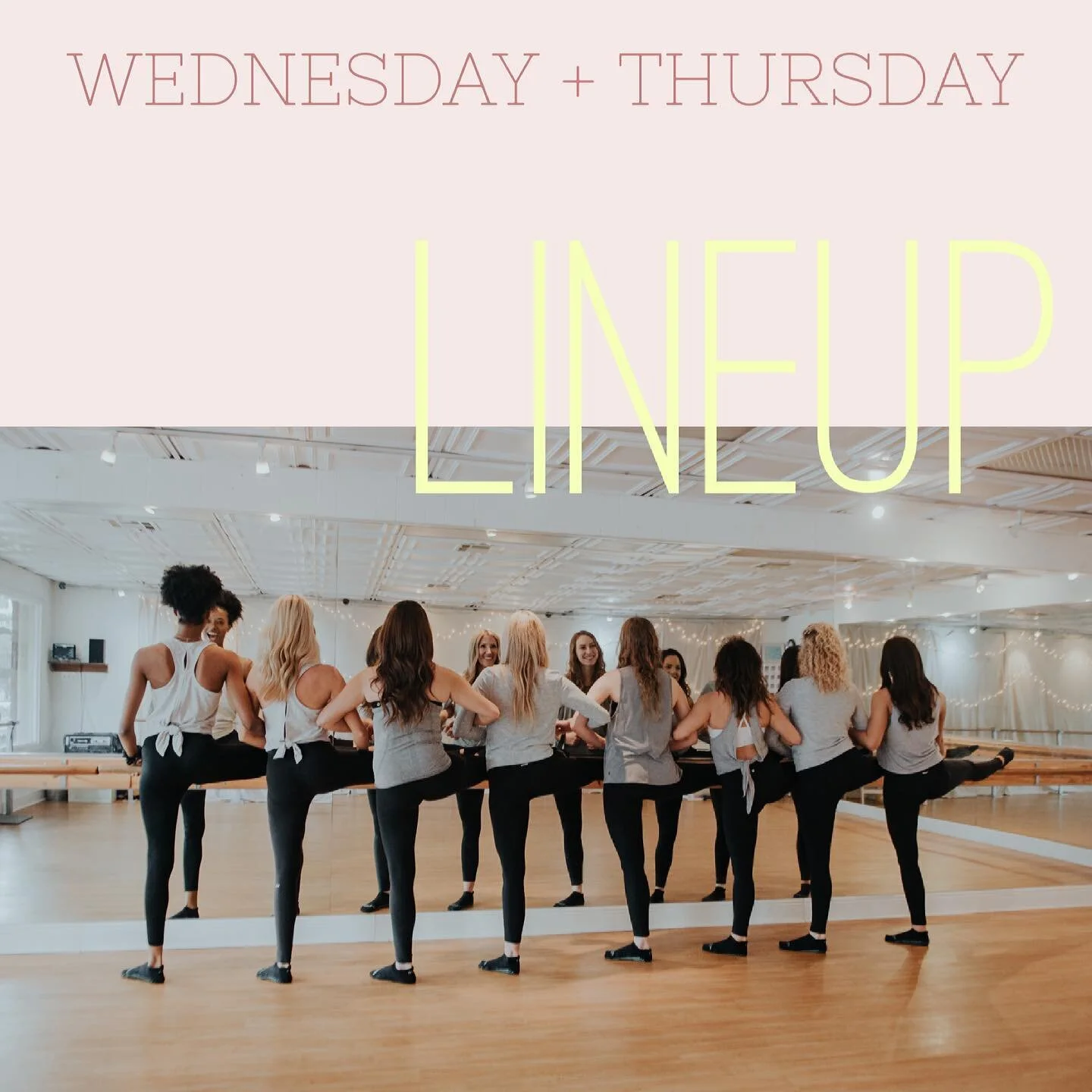 HUMP DAY ⁣
.⁣
Didn&rsquo;t make it to Anna&rsquo;s morning class? There is still time to make it to the barre today! Check below for the remaining LINEUP today &amp; tomorrow 👇🏻👇🏽👇🏿⁣
.⁣
Wed 12:10pm Lunch Break Barre // Jamie ⁣
Wed 4:30pm // Eri