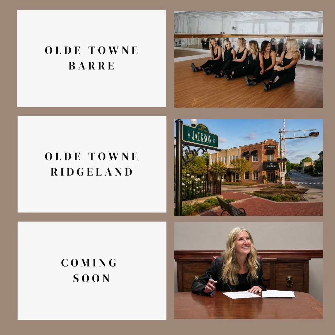 Hey Ridgeland 🤍
It&rsquo;s happening!!!!!

Olde Towne Barre is coming to Olde Towne Ridgeland! 

It has been in the works for a minute (a year) now, and we can&rsquo;t wait to bring our OTB vibe to YOU! 

We are a non-judgmental community of women w