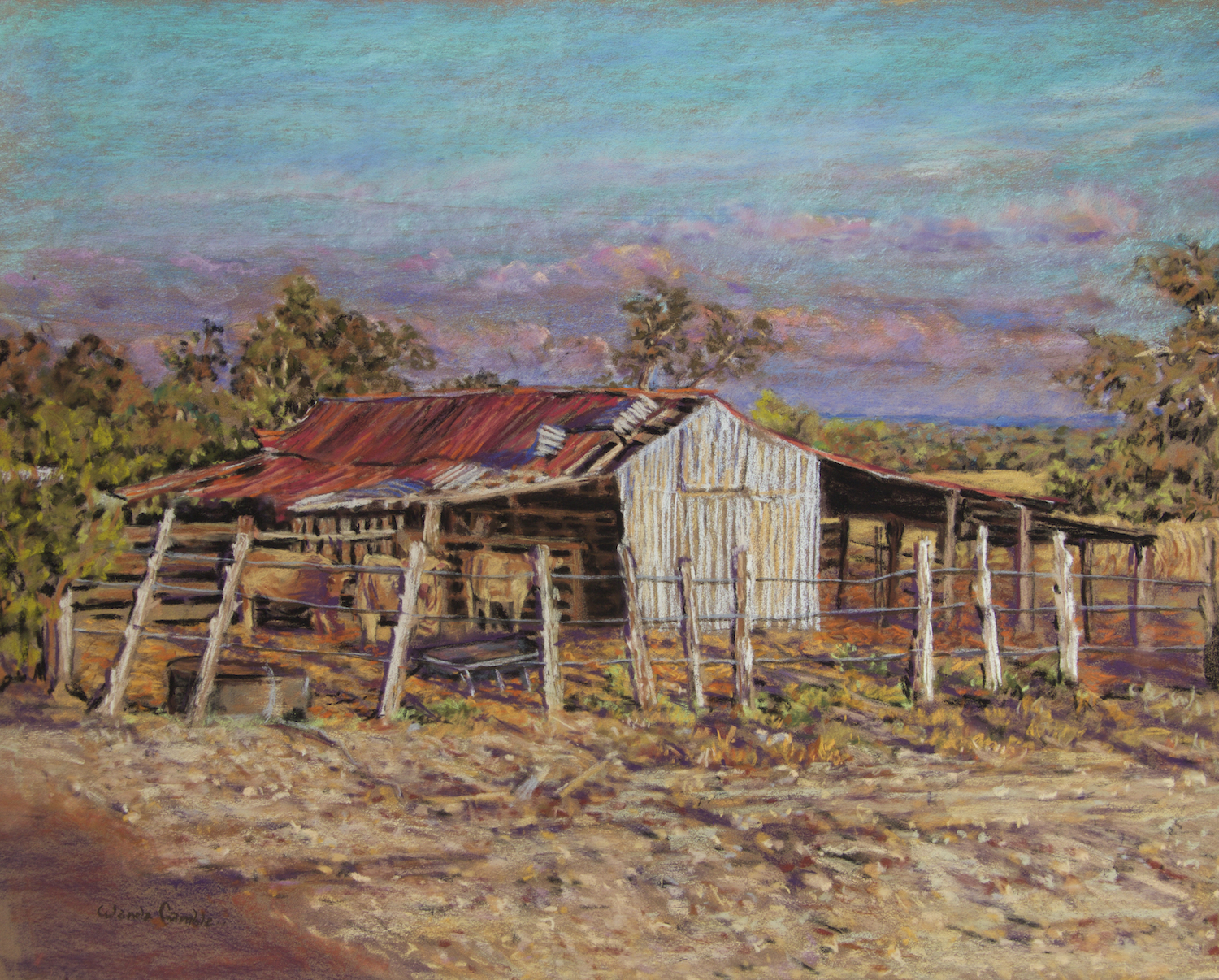 Trigg Barn, Late Afternoon, 17" x 27"