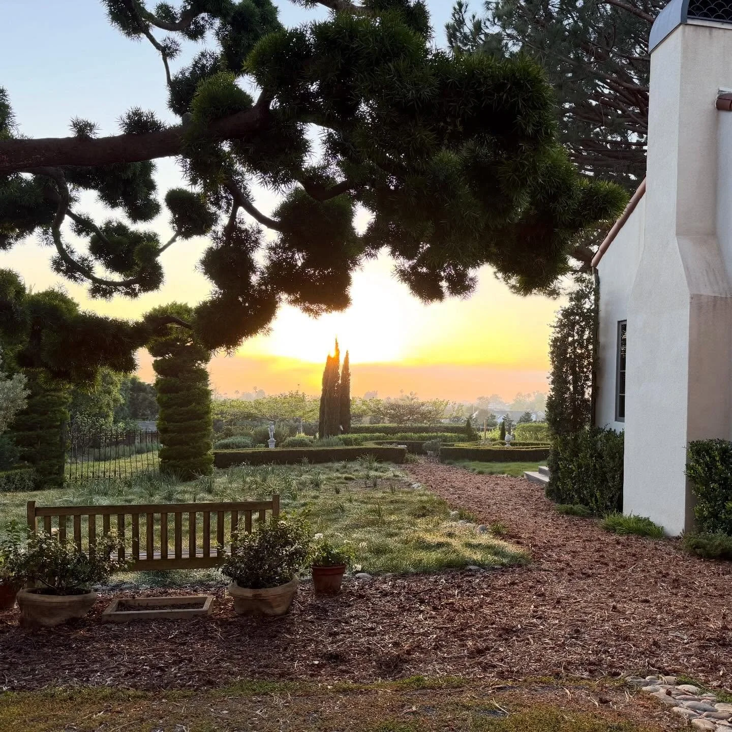 A #peaceful pause to a fruitful day at #domainedemanion
#beautifulsunset #frenchcountryliving 
#grateful