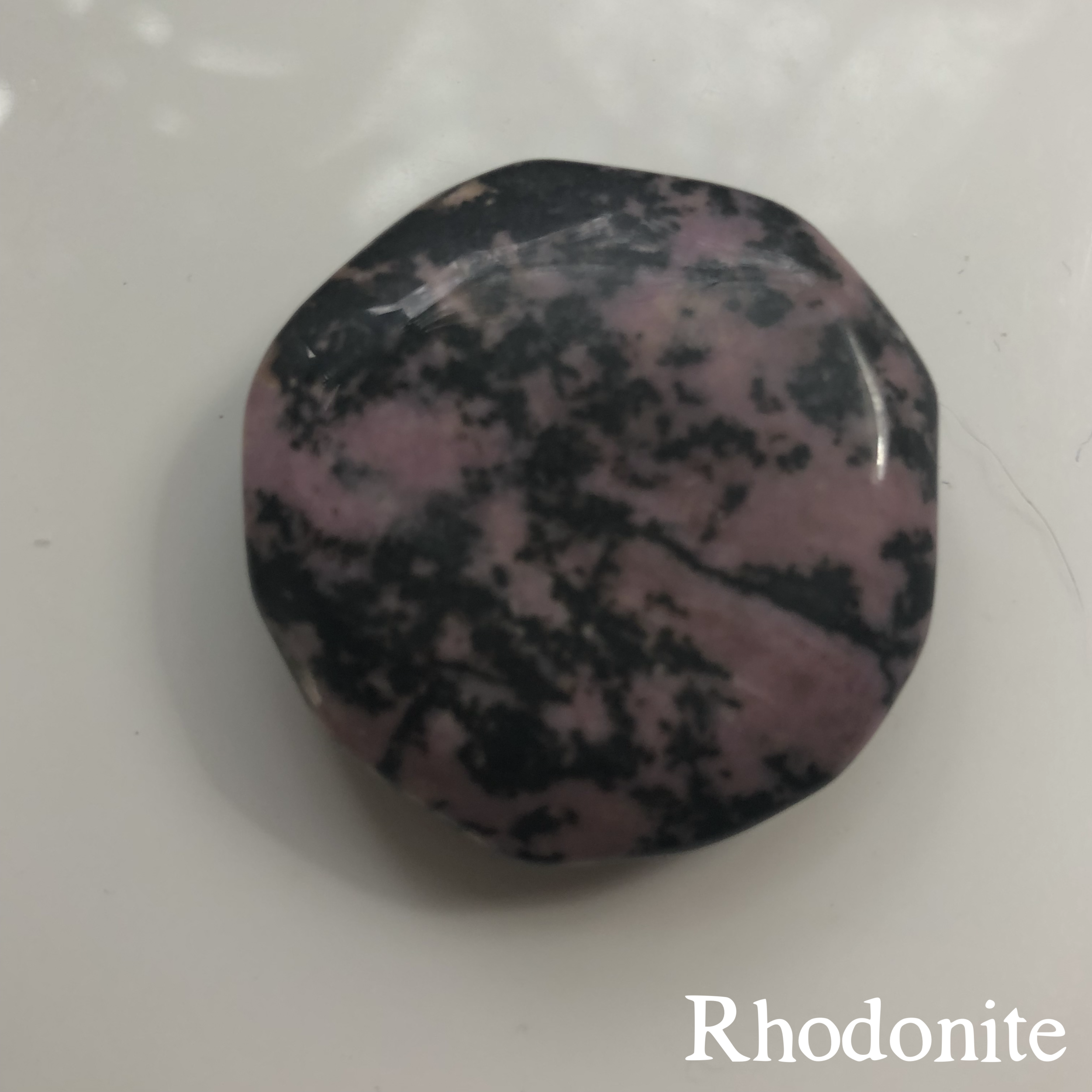   Rhodonite($8.00): &nbsp; A beautiful stone, meant to symbolize, friendship, forgiveness, kindness, and self-love.&nbsp; I would love my kitchen counters to be made of rhodonite, please. &nbsp; 