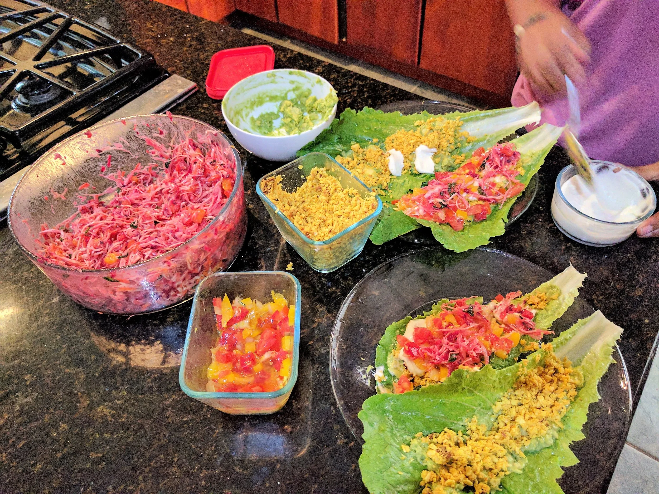 Raw Vegan lettuce wraps - Dominical, Costa Rica