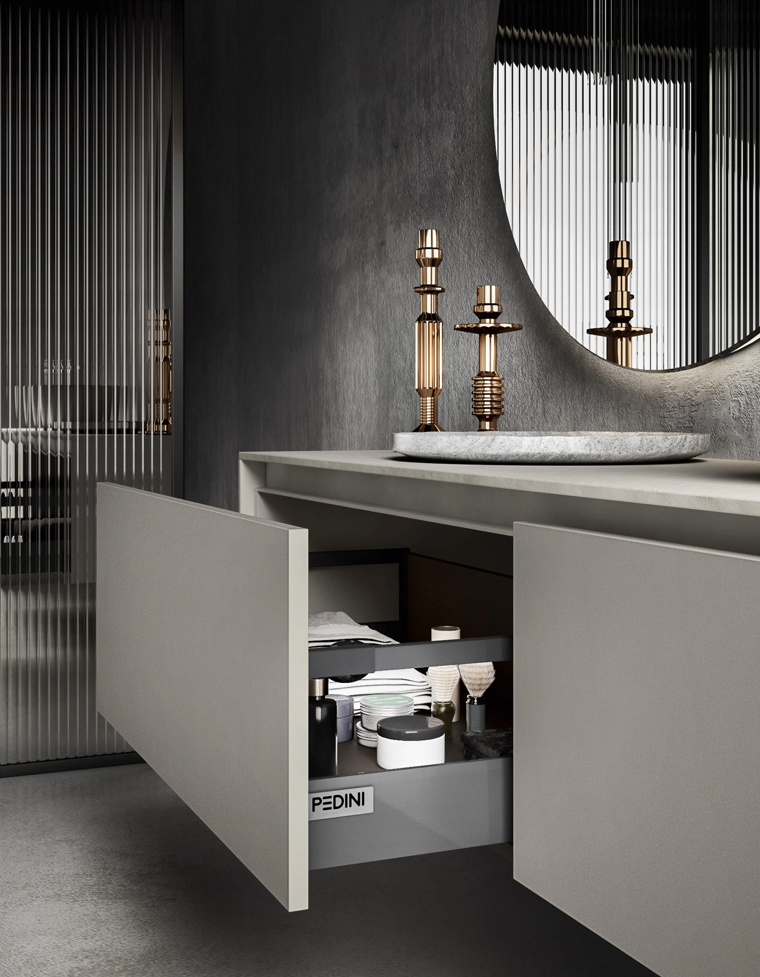 Italian bath cabinetry at Pedini NW, Portland and Seattle