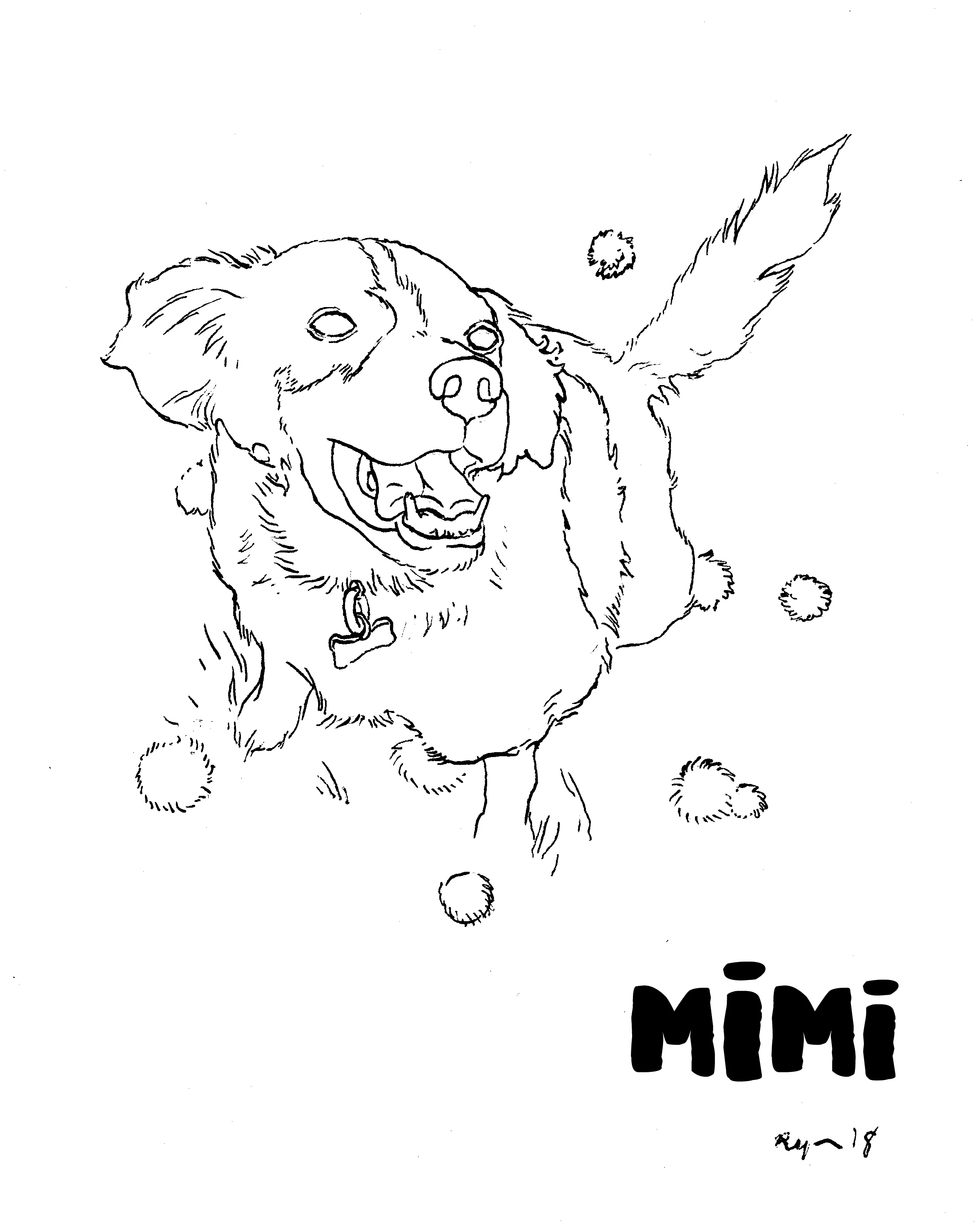 Mimi colouring book page