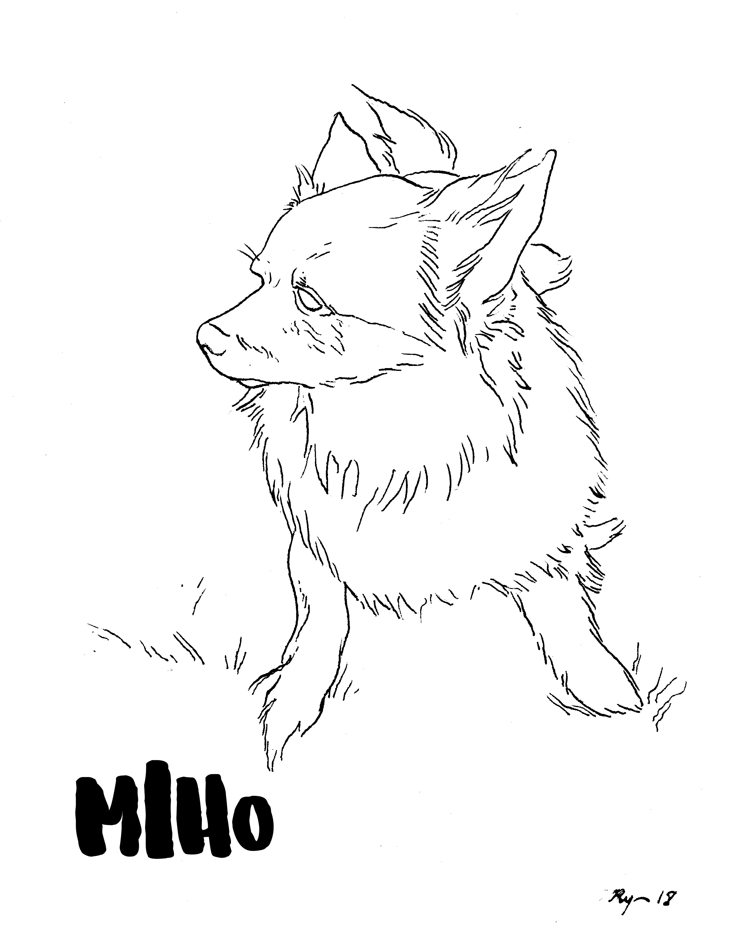 Miho Colouring Book Page