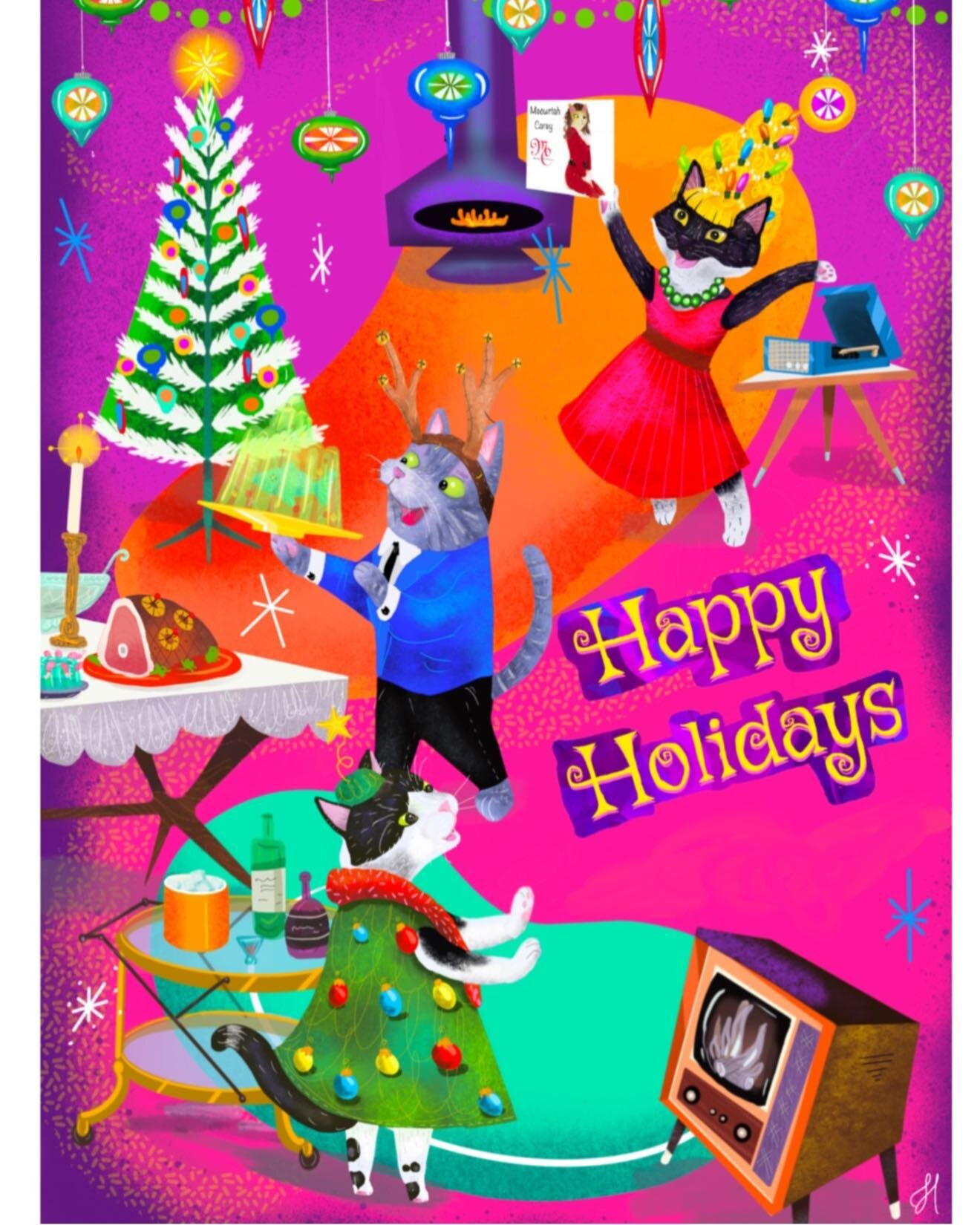 Meowriah, cocktails and fish jello, that&rsquo;s a party! Wishing you a happy holiday and wonderful 2022!