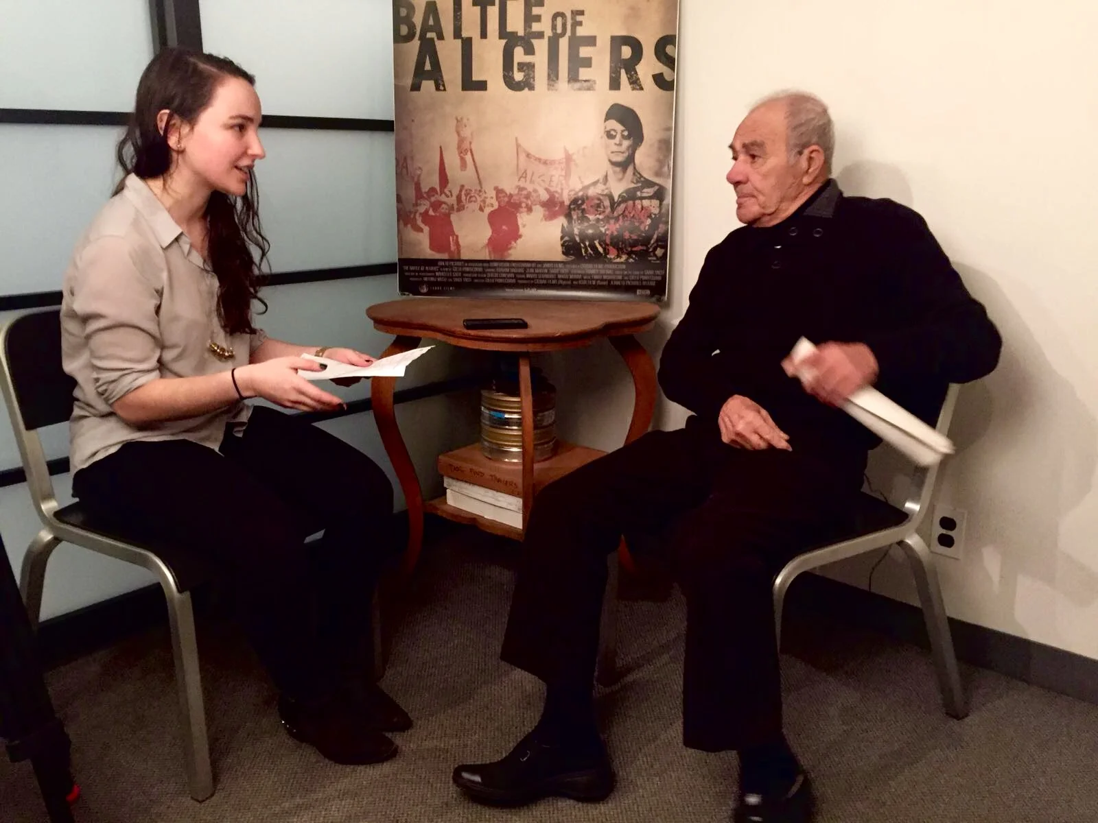 SAADI YACEF IN CONVERSATION WITH LSP'S EMILY LEVER AT FILM FORUM IN NEW YORK.