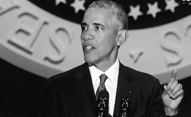 President Barack Obama at his farewell address in Chicago on January 10th, 2017.
