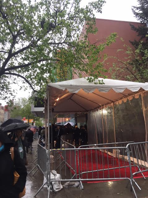 A rainy night outside the Tribeca Film Festival