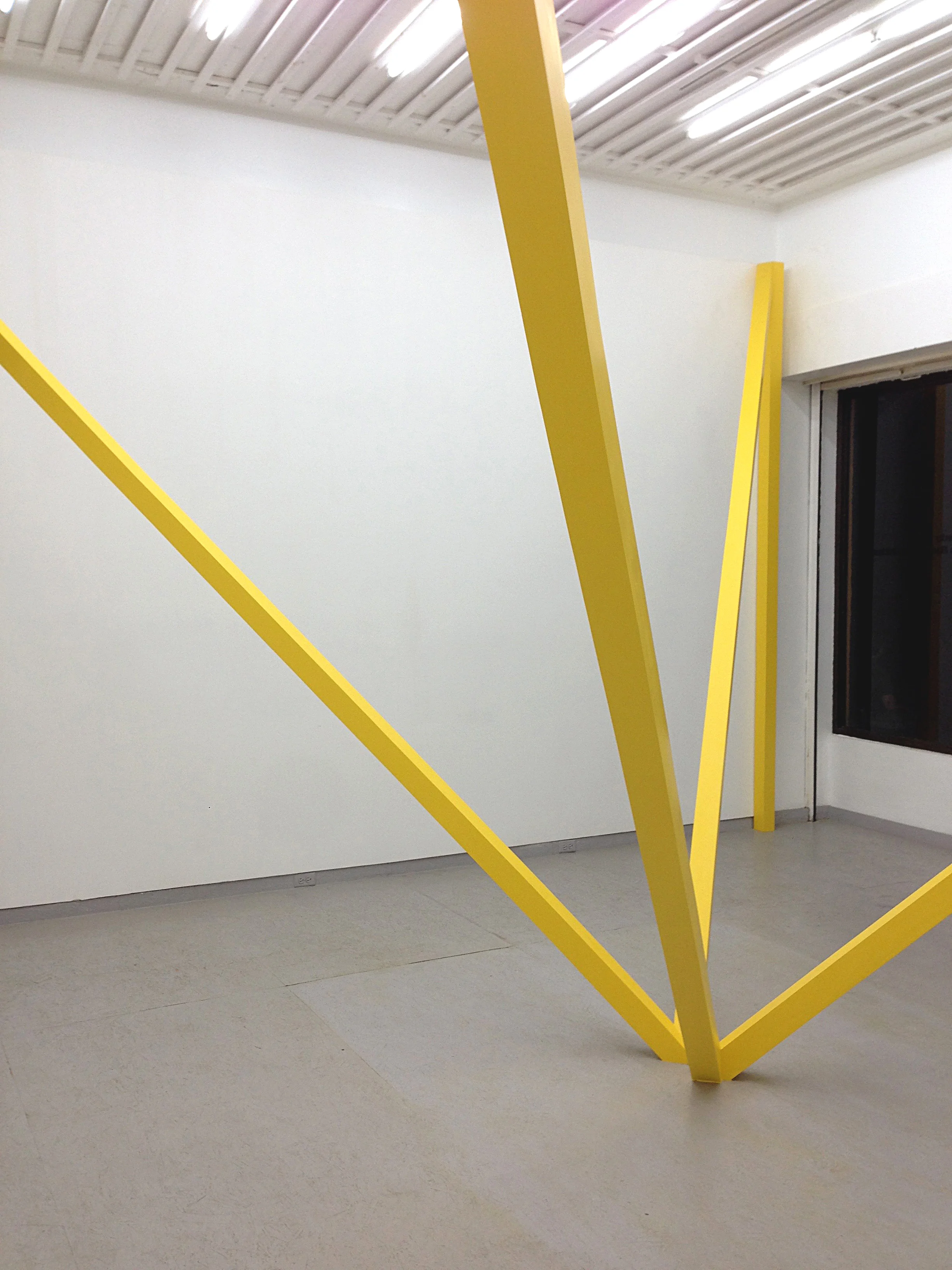Repúblicas Bananeras Unidas, 2016 Site specific installation. Wood and enamel. Variable dimensions.