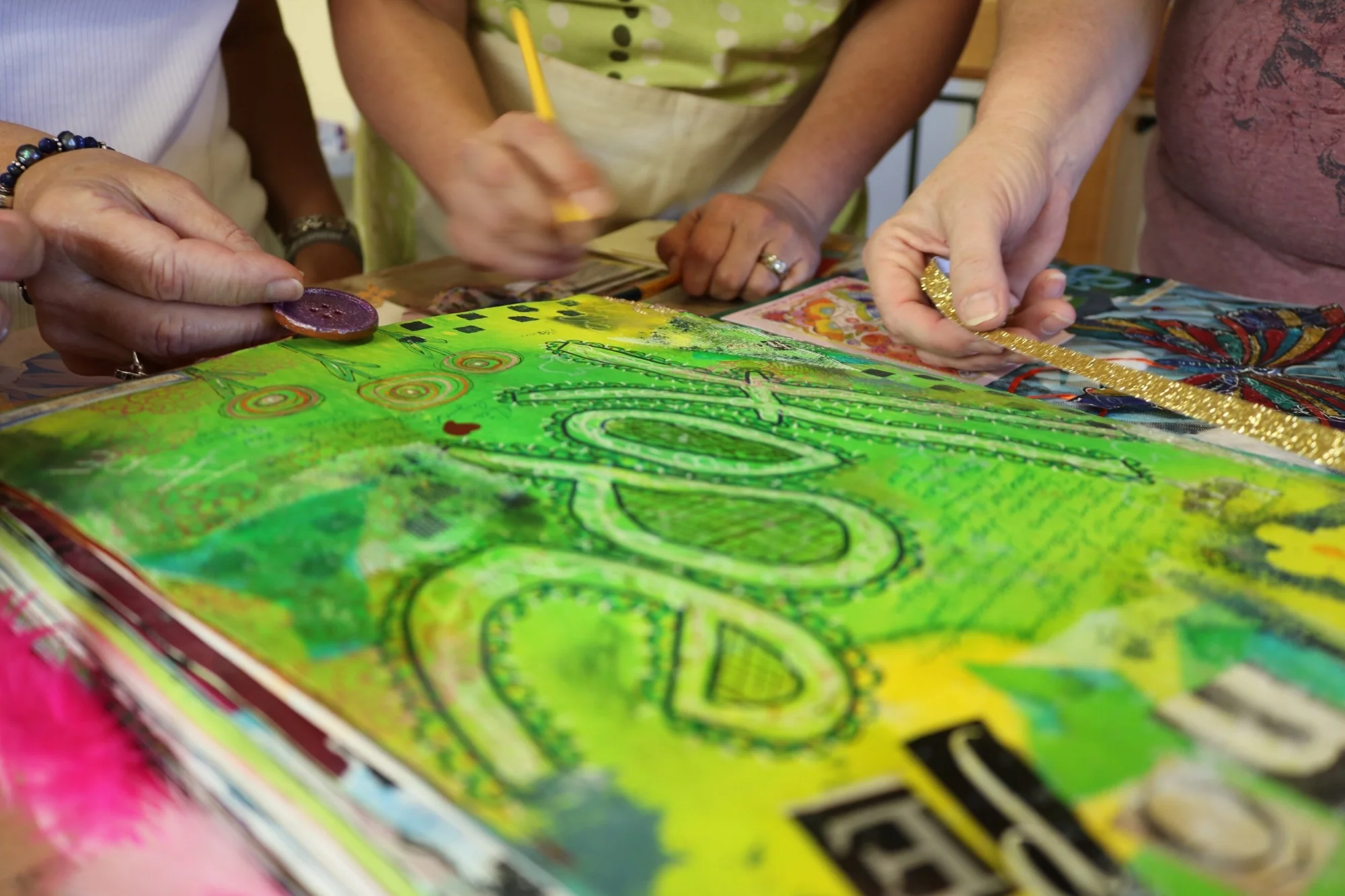 people creating art that says hope