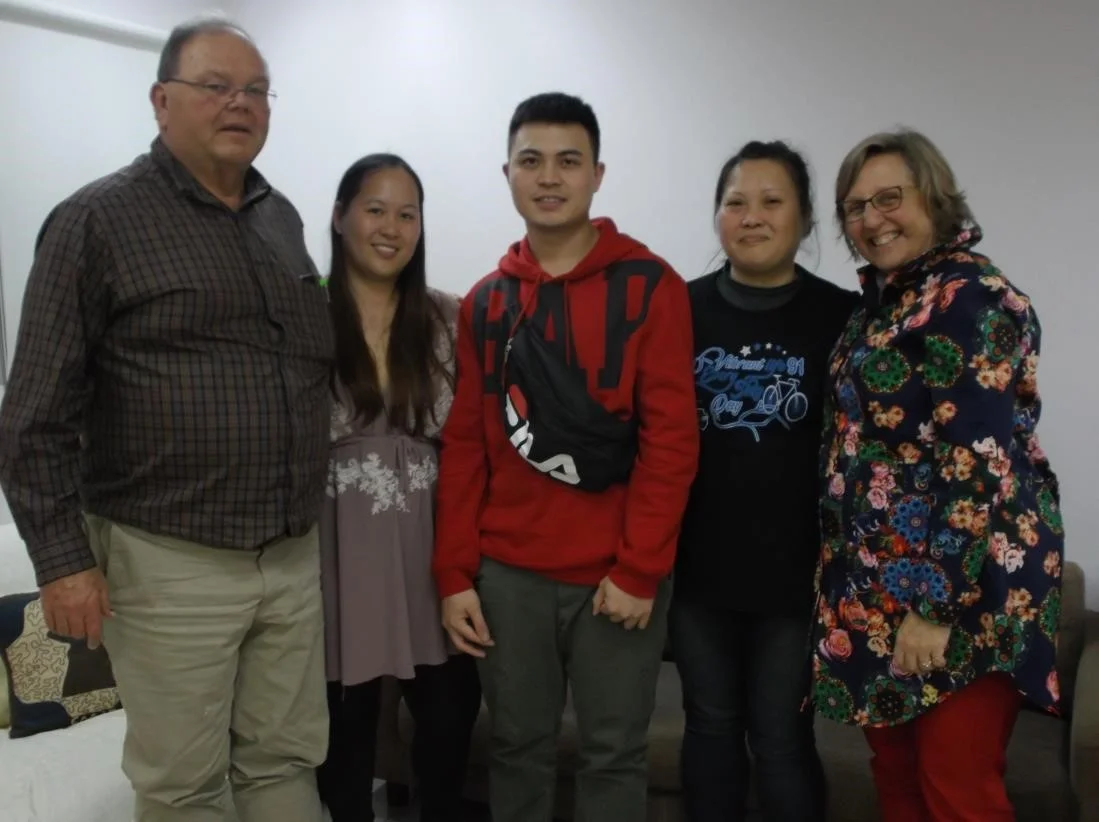 Stephen, Marie and I with her mother and one of her brothers
