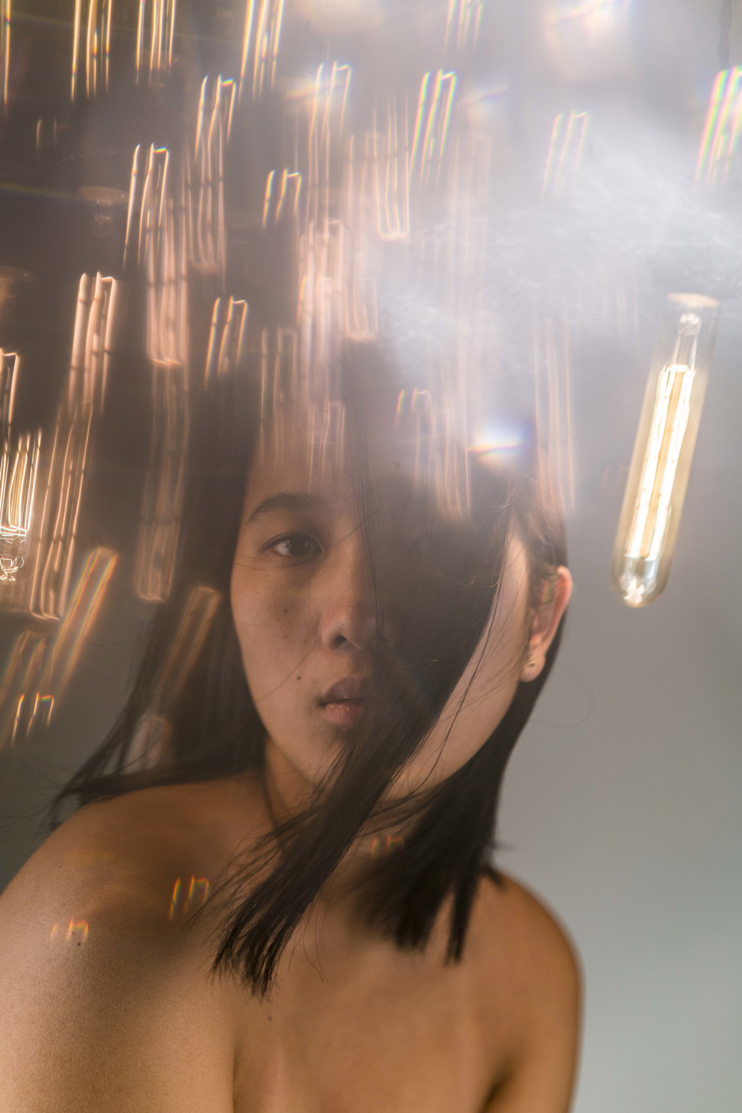 Purple <p> Coloring in my bruises  <p> From your thoughts <p> Popped fuses <p> I’m on overload