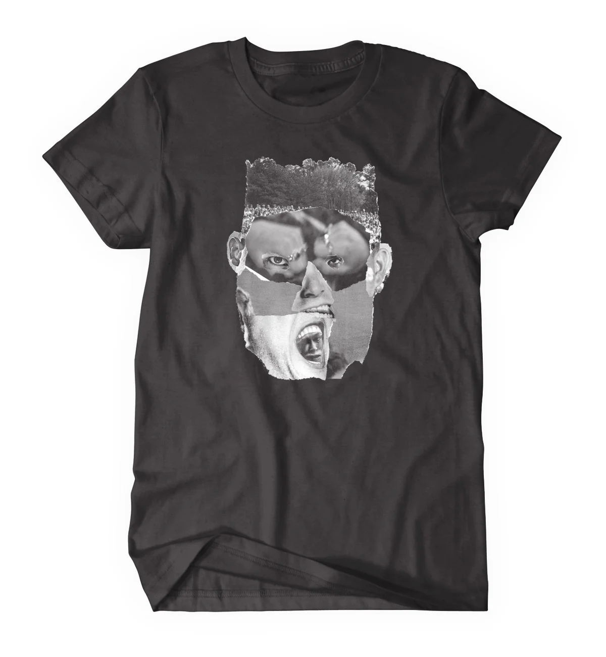 Black Unisex Graphic Collage Tee - dfrntpigeon