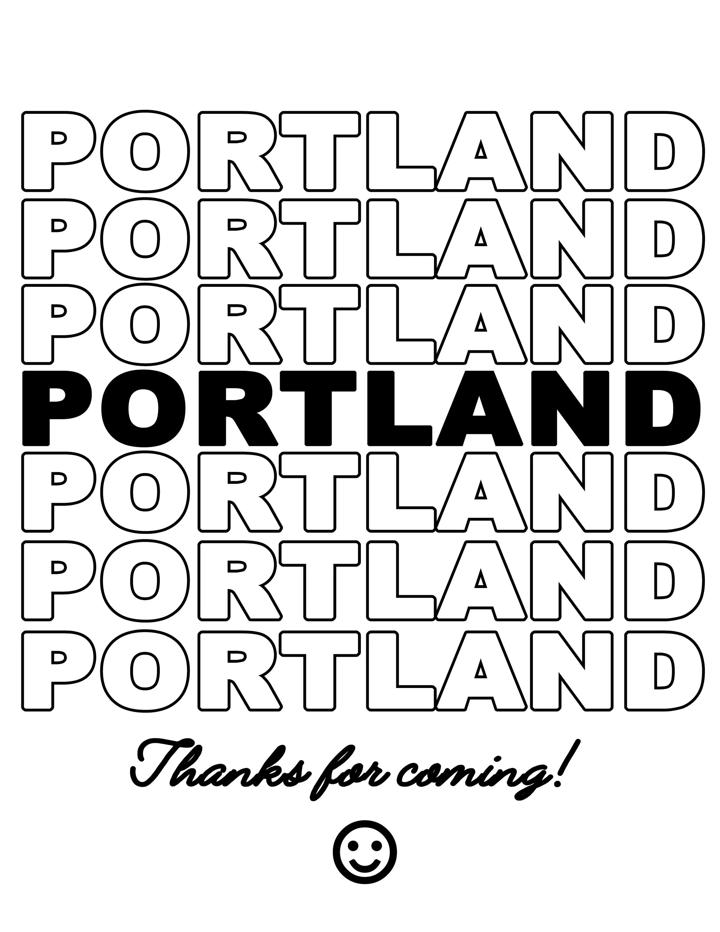 Portland Thanks For Coming Thank You Bag-Style Graphic - dfrntpigeon