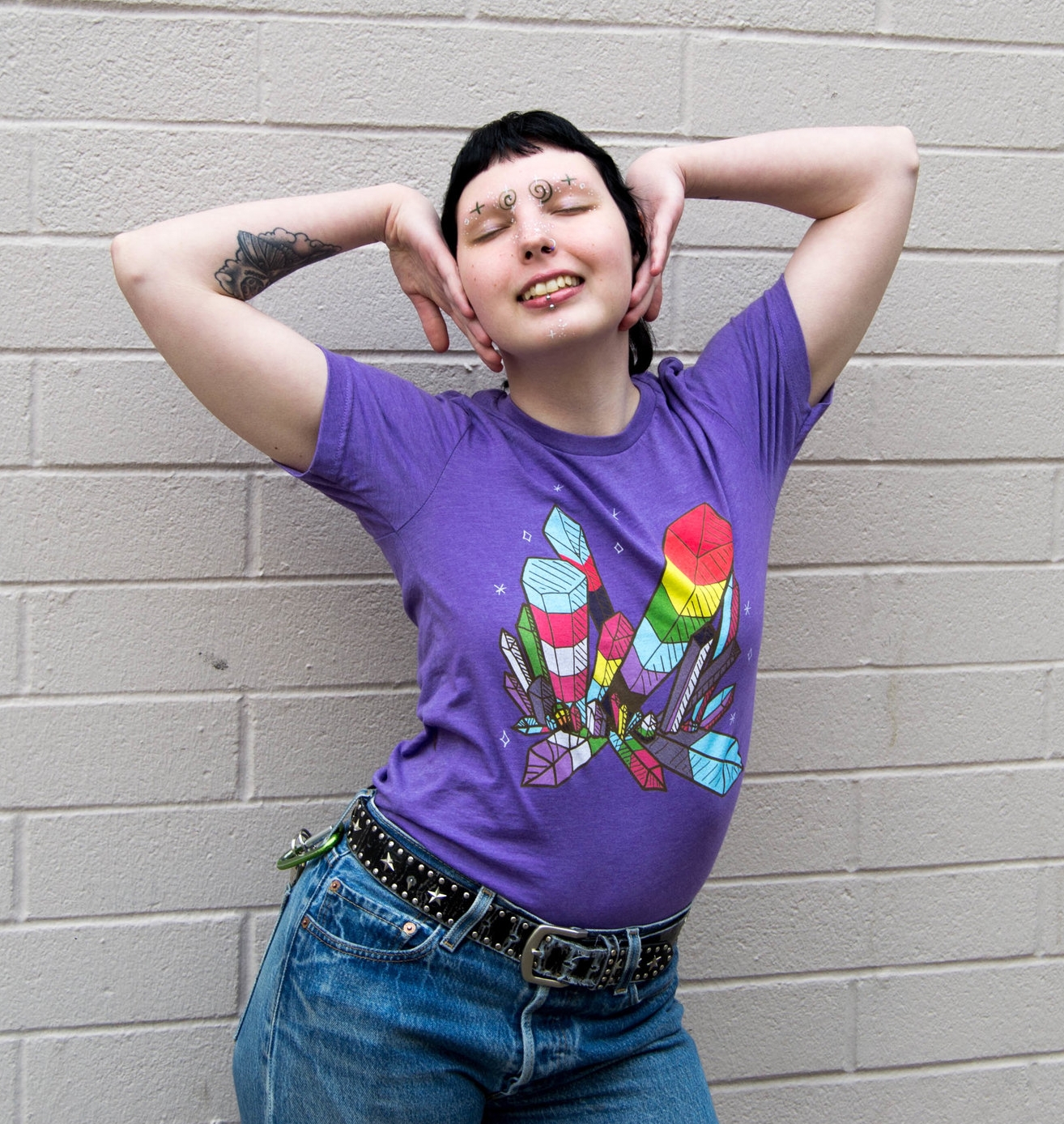 Purple Unisex Crystals Graphic Tee - dfrntpigeon
