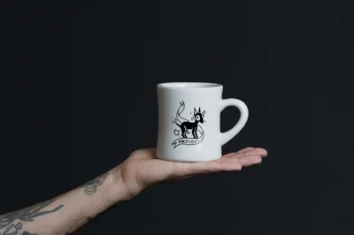 Ceramic Mug with Destroy Cat