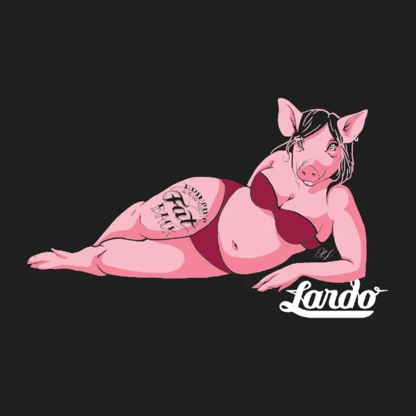 Personified Pig in Bikini Graphic