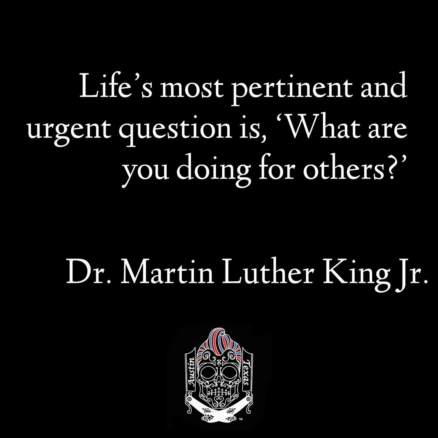 In remembrance of Dr. Martin Luther King Jr.
.
.
.
.
.
#martinlutherkingjr #mlk #loveoverhate #skinnysbarbershop #austin