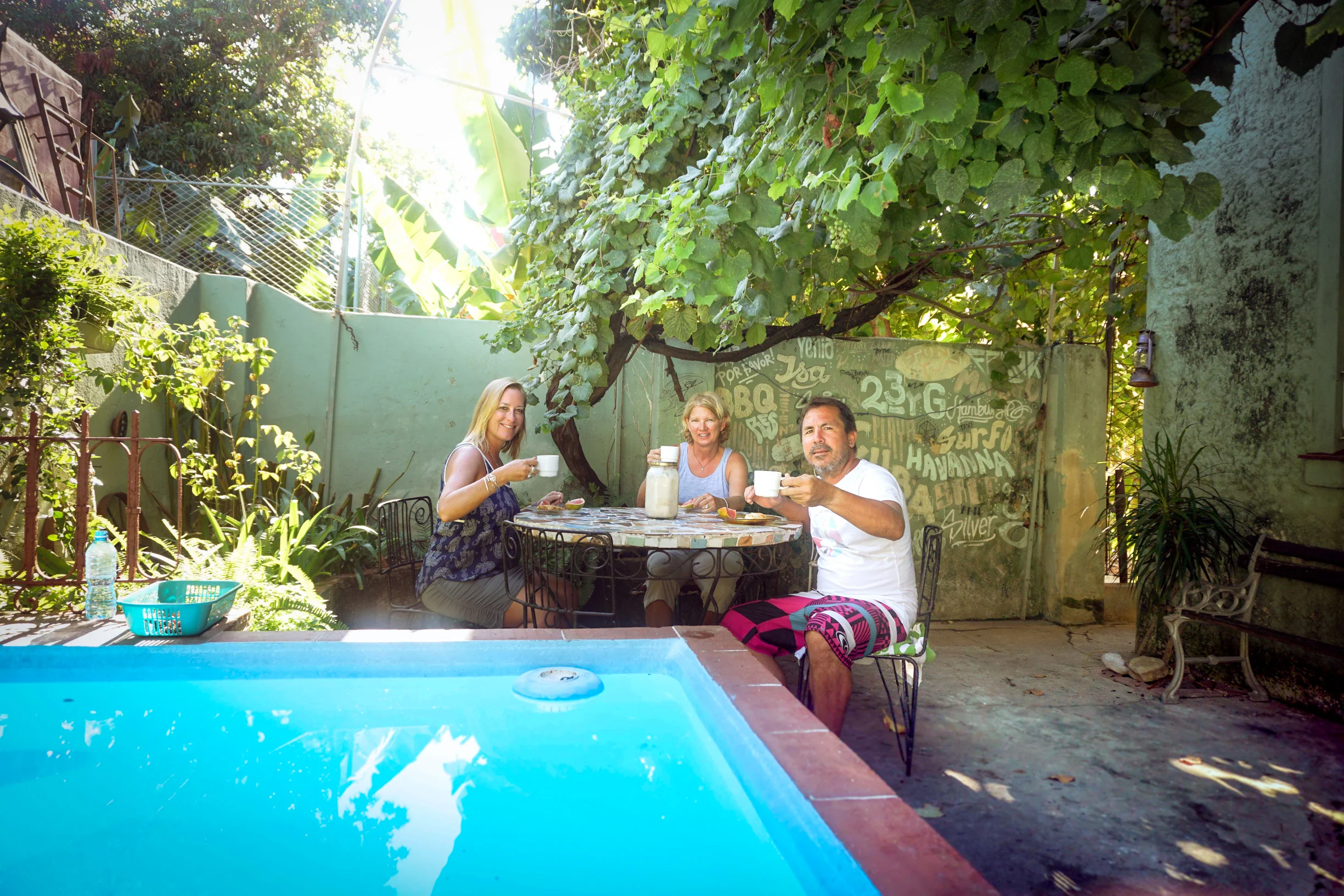 Every morning began with tuna sandwiches and cafecitos. This magical backyard made everything taste better and last longer.