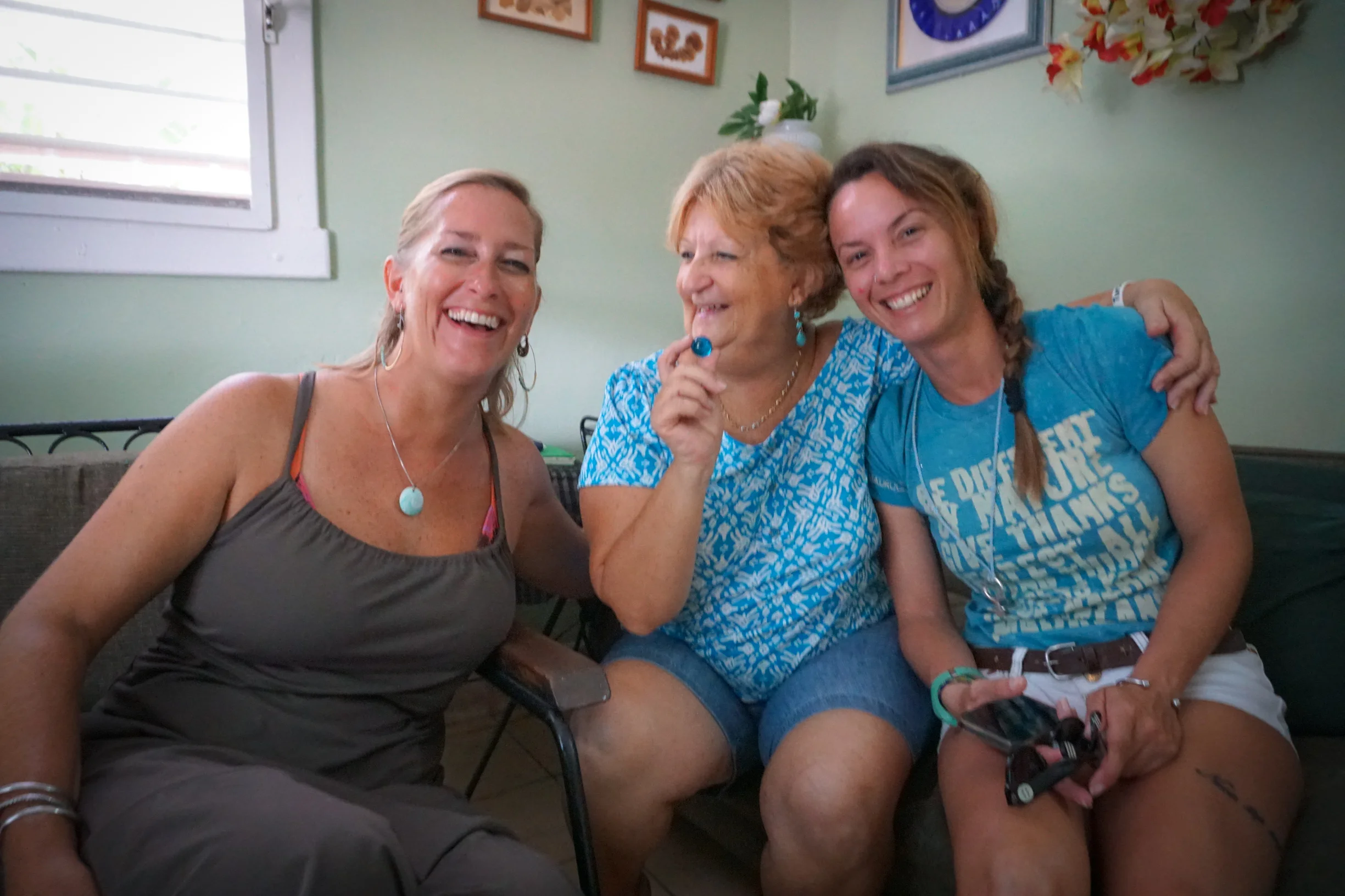 Environmental activist, marine biologist, and Wahine Project Cuba supporter, Anglea Corvea (middle), is full of life, hope, and positive energy. She created "Acualina" to inspire Cuba's youth to become ocean stewards. Angela and I "adopted" each other this trip which means the Blue Mind circle just expanded ten-fold!
