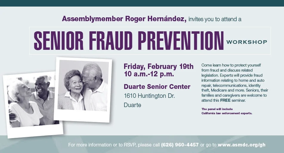 CSLEA to Join Assemblymember Roger Hernandez at Senior Fraud Prevention Workshop