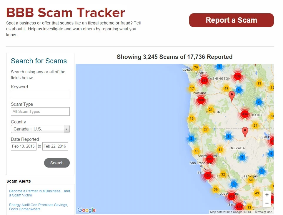 Tip of the Week - February 22, 2016 - Know What Scammers Are Up To In Your Neighborhood, Check out the BBB Scam Tracker