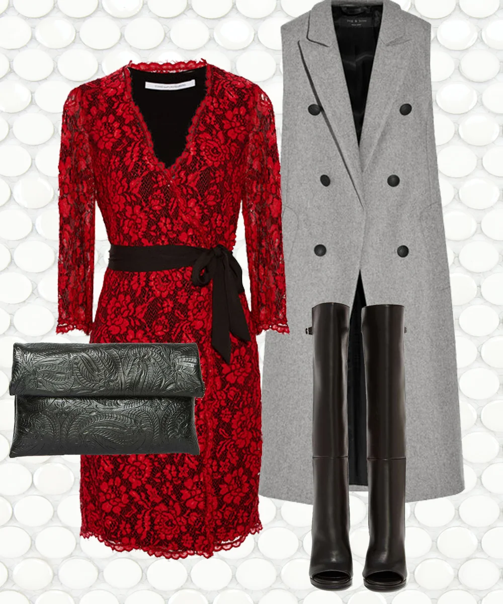DIANE VON FURSTENBERG Julianna Lace Wrap Dress $550