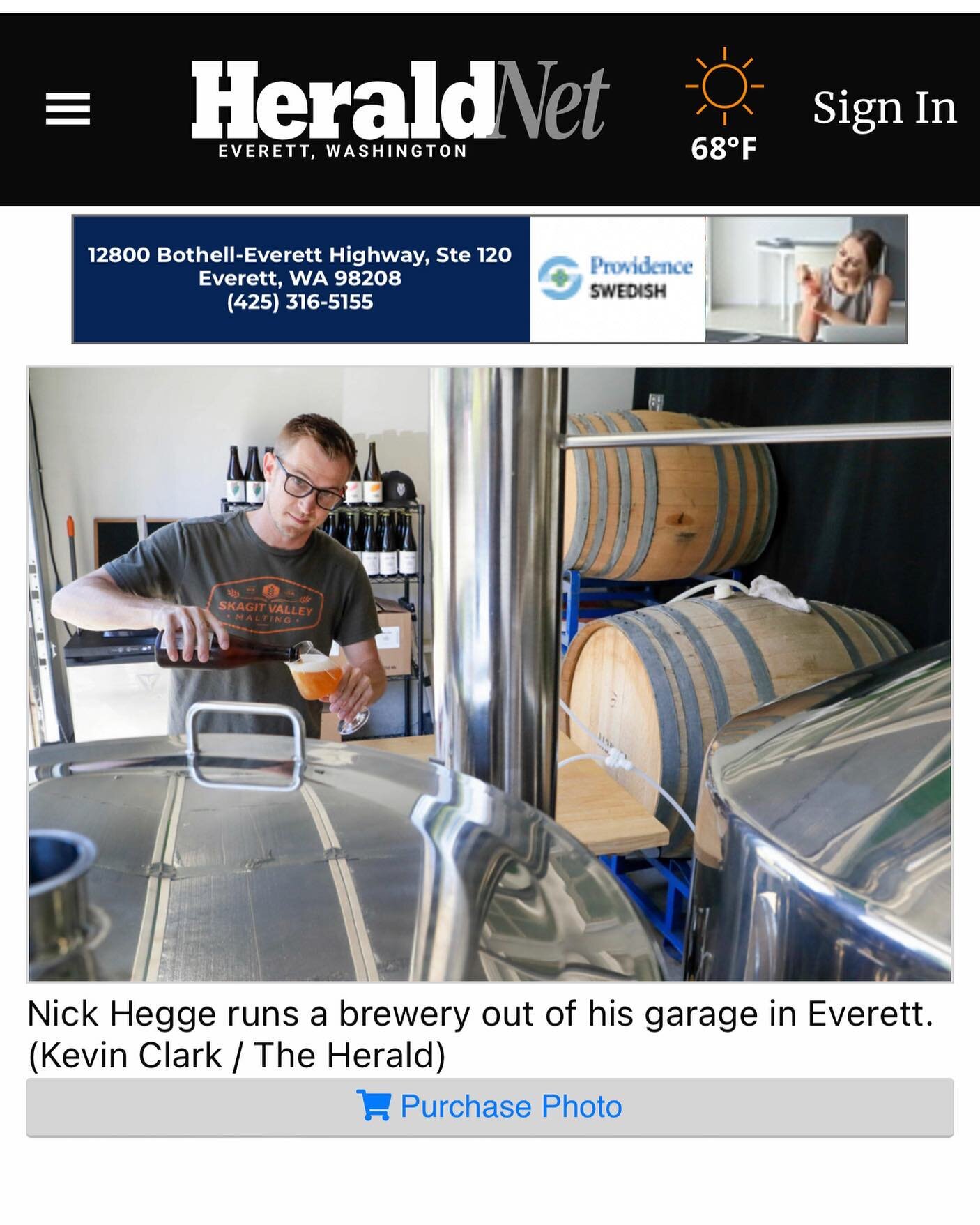 I am humbled every time that someone says they enjoy a beer I created. To have Aaron Swaney over at the @everettherald run a story on my little project leaves me speechless. Thank you so much for taking the time to chat about beer! Head over to heral