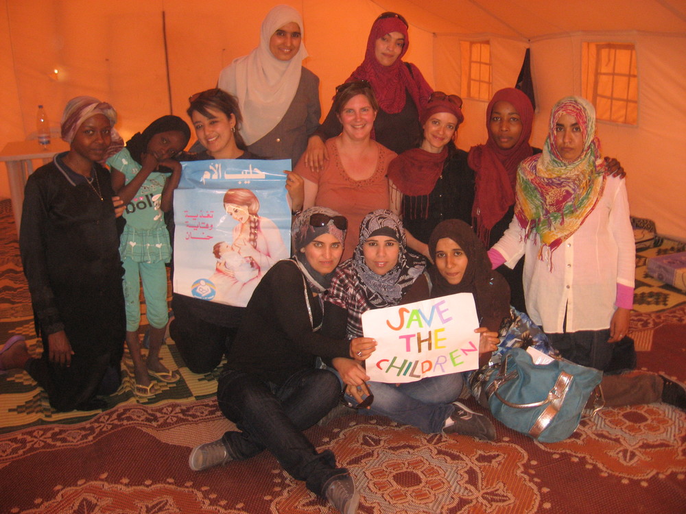 Training staff to run the child nutrition program in a refugee camp on the Tunisian border.
