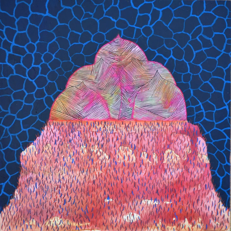   A Mountain We Will Build   Gouache on Clayboard  6” x 6” 