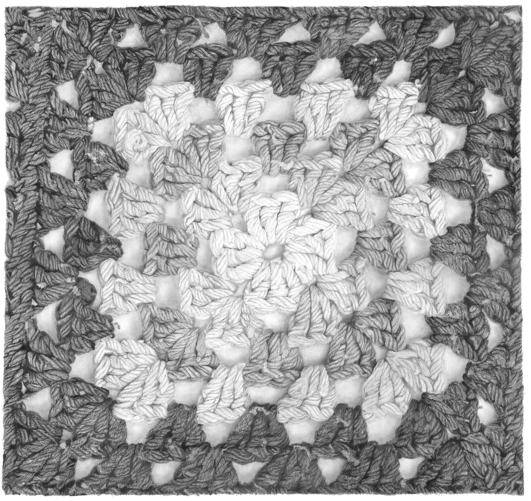   A Piece Of Her in Monochrome   36”  x 36”  Graphite on paper    