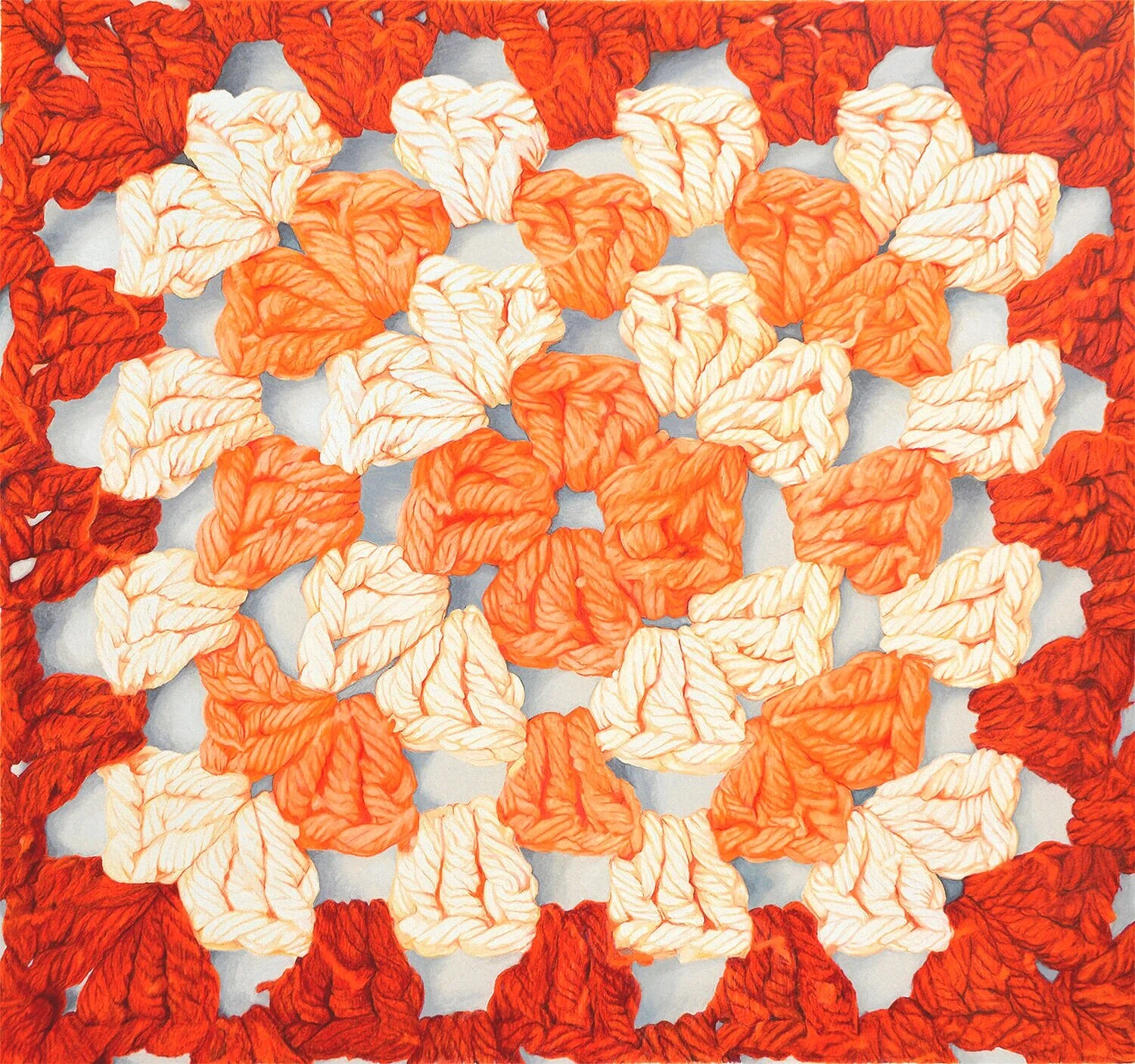   A Piece Of Her in Orange   23” x 23”  Colored pencil   