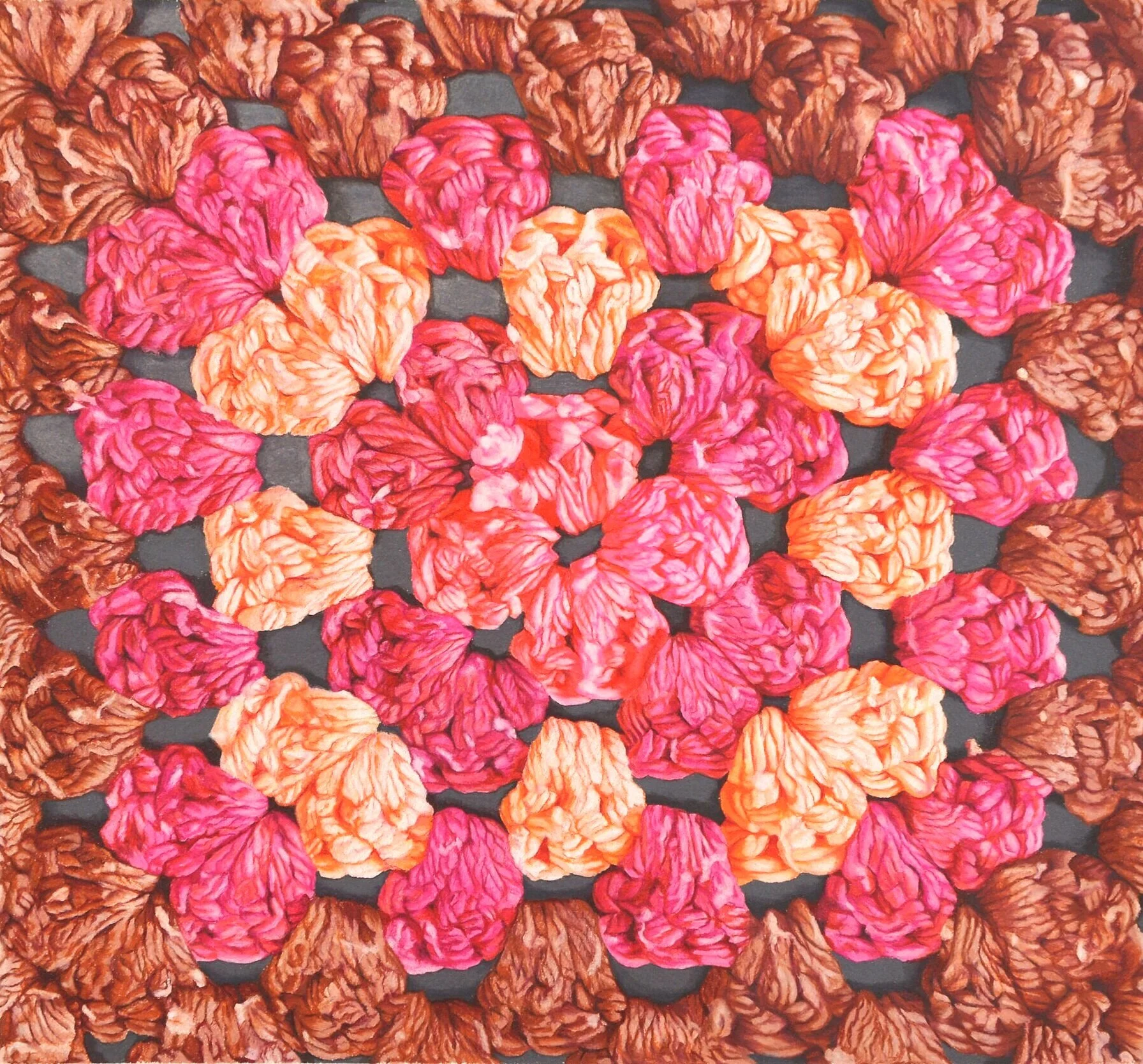   A Piece Of Her in Pink   16” x 16”  Colored pencil   