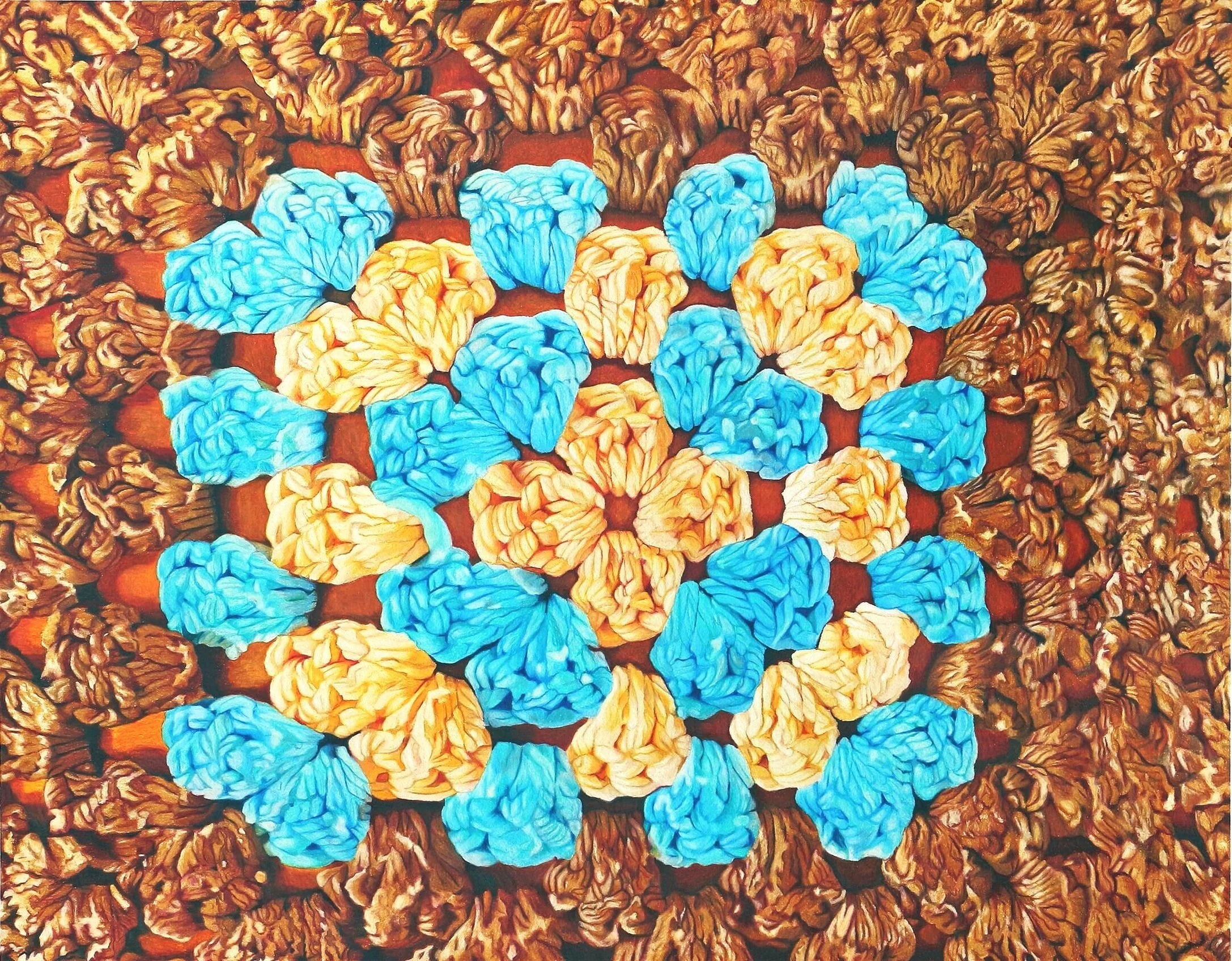   A Piece Of Her In Blue    30” x 22”  Colored Pencil   