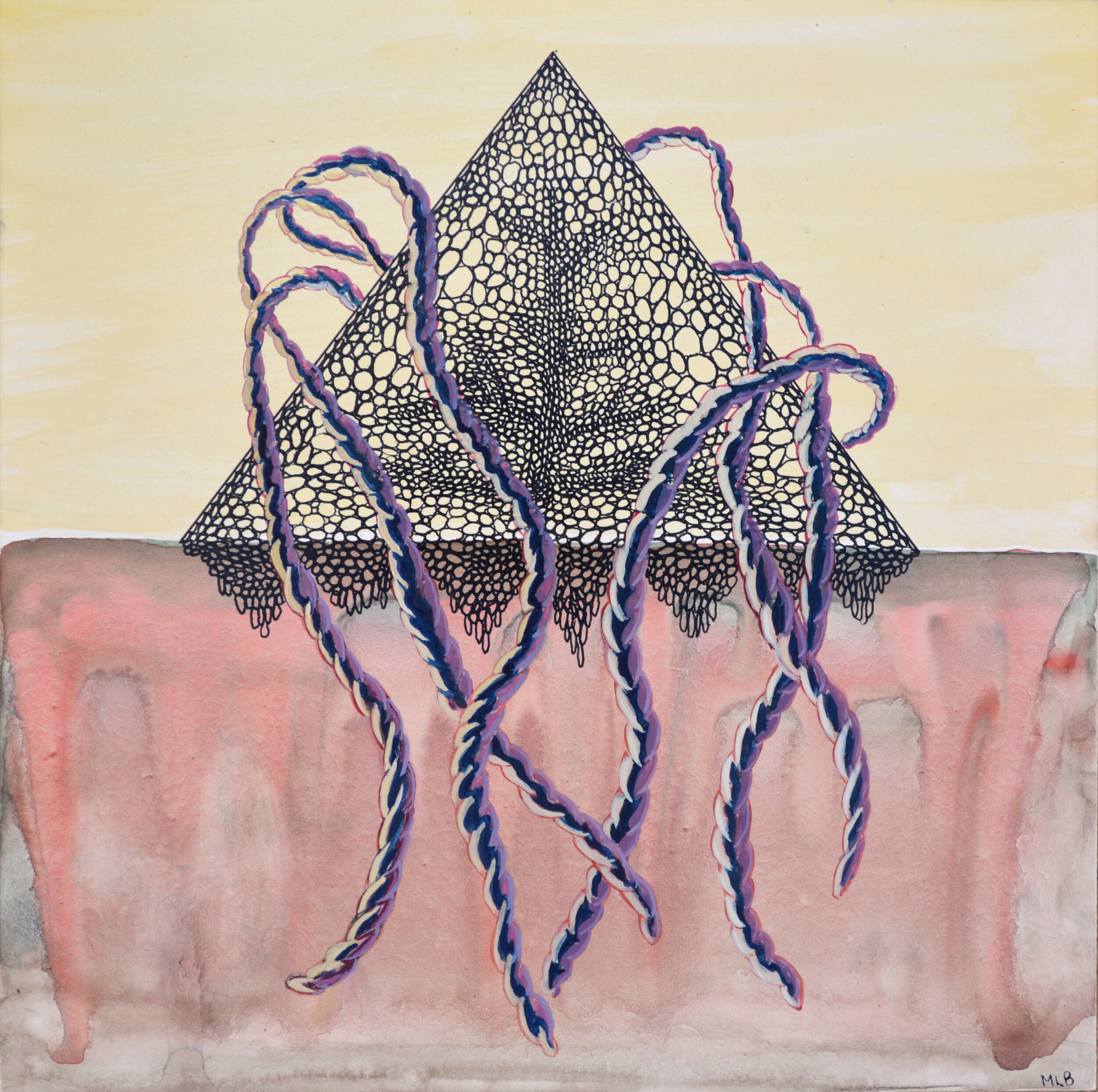   Mountain Ropes   Gouache on Clayboard  6” x 6”   